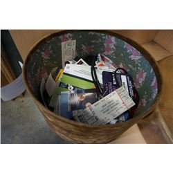 LOT OF SPORT AND CONCERT TICKET STUBS AND PASSES