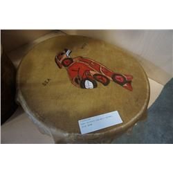 HAND PAINTED SEA-WOLF ANIMAL SKIN DRUM