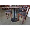 Image 3 : IRON BASE BISTRO TABLE W/ 2 STOOLS