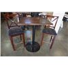 Image 1 : IRON BASE BISTRO TABLE W/ 2 STOOLS