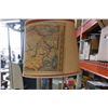 Image 2 : WOOD FLOOR LAMP WITH MAP LAMP SHADE