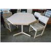 Image 2 : HEXAGON DINING TABLE W/ LEAF AND 3 CHAIRS