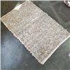 Image 1 : NEW 3'X2' WHITE LEATHER AREA CARPET HANDMADE FROM INDIA