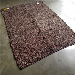 NEW 5X7 DARK BROWN LEATHER AREA CARPET HANDMADE FROM INDIA
