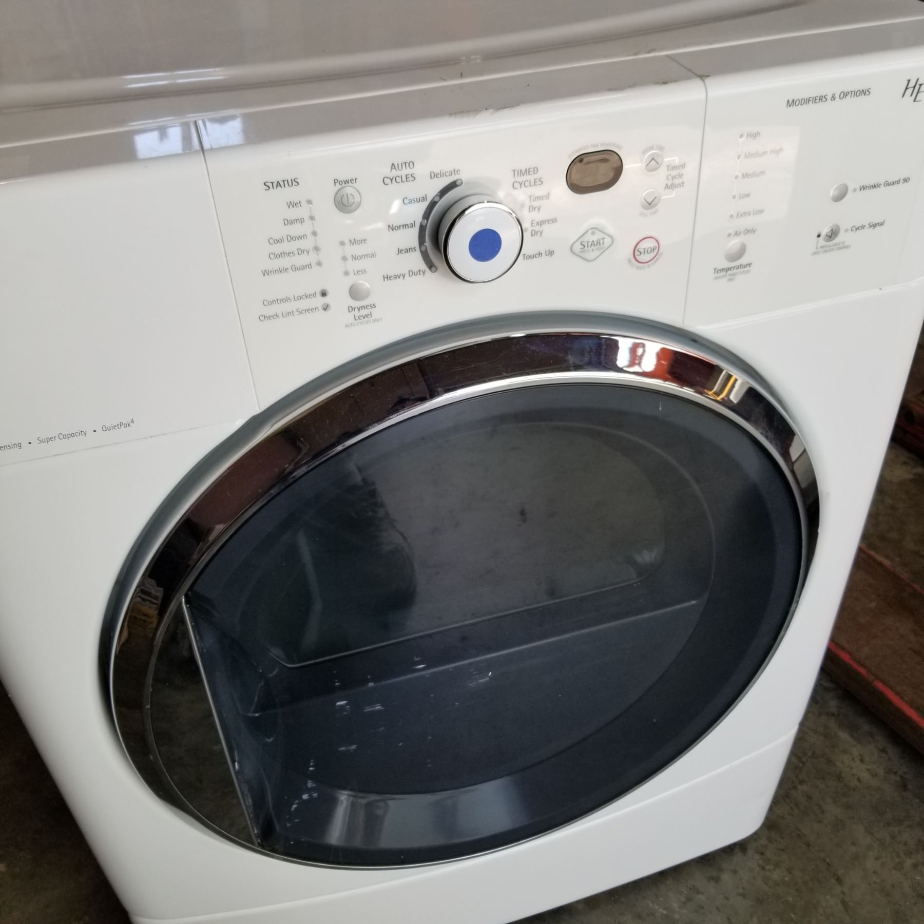 KENMORE HE2 AUTO MOISTURE SENSING FRONT LOAD DRIER, TESTED AND WORKING
