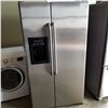 Image 1 : 36 INCH GE STAINLESS SIDE BY SIDE FRIDGE WITH FREEZER, TESTED AND WORKING GUARANTEED
