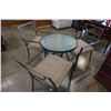 Image 1 : HAMPTON BAY FOLDING PATIO TABLE W/ 3 STACKING CHAIRS