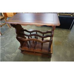 REPRODUCTION SOLID MAHOGANY MAGAZINE RACK ENDTABLE