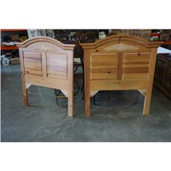 2 SINGLE MAPLE HEADBOARDS