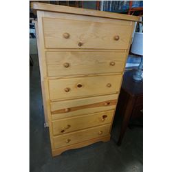 6 DRAWER PINE HIGHBOY DRESSER