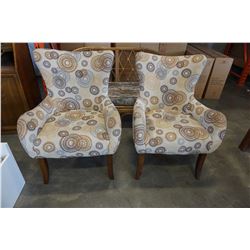2 STUDDED OCCASIONAL CHAIRS