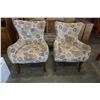 Image 1 : 2 STUDDED OCCASIONAL CHAIRS