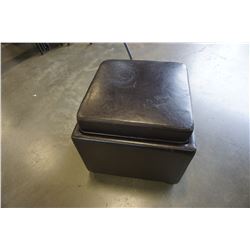 LEATHER STORAGE OTTOMAN