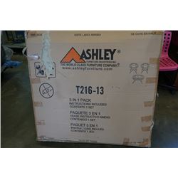 ASHLEY 3 IN 1 GLASSTOP COFFEE TABLE SET - NEW IN BOX