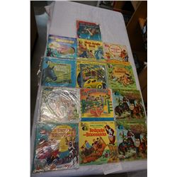 13 WALT DISNEY 24PG READ ALONG BOOK AND RECORD ALL VINTAGE