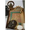 Image 2 : LOT OF COLLECTIBLES, BRASS BELL, BINOCULARS, TOILET RADIO