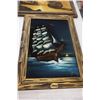 Image 5 : 2 VELVET SHIP PAINTINGS