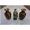 Image 1 : PAIR OF CLOISONNE VASES AND AS IS MUDMAN FIGURE