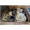 Image 1 : LOT OF SILVER PLATE, DRESSER BOXES, VASE, CUTLERY, AND ROYALTY CHINA