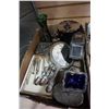 Image 3 : LOT OF SILVER PLATE, DRESSER BOXES, VASE, CUTLERY, AND ROYALTY CHINA