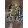 Image 2 : TRAY OF NECKLACES, AND JAR OF PINS AND COINS