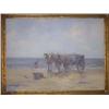 Image 1 : 1 AMERICAN O/C, circa 1900 Beach scene of horses 