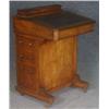 Image 1 : 1 INLAID MAHOGANY CAPTAINS DESK with embossed lea
