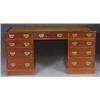 Image 1 : 1 MAHOGANY PEDESTAL DESK with tooled leather top,