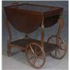 Image 1 : 1 CLASSICAL MAHOGANY TEA CART with glass top tray