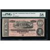 Image 1 : 1864 $10 Confederate States of America Note PMG 58