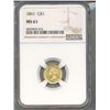 Image 1 : 1861 $1 Princess Gold Coin NGC MS61