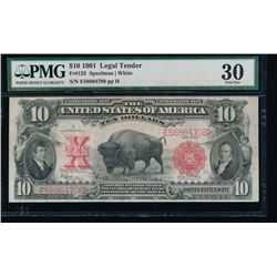 1901 $10 Bison Legal Tender Note PMG 30