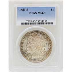 1880-S $1 Morgan Silver Dollar Coin PCGS MS65