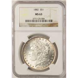 1882 $1 Morgan Silver Dollar Coin NGC MS63