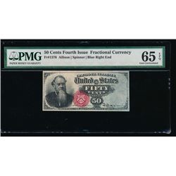 50 Cent Fourth Issue Fractional Note PMG 65EPQ