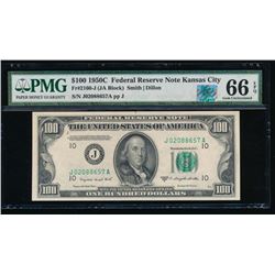 1950C $100 Kansas City Federal Reserve Note PMG 66EPQ