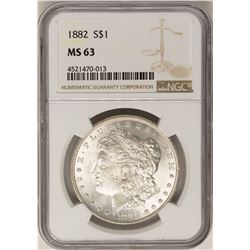 1882 $1 Morgan Silver Dollar Coin NGC MS63