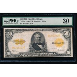 1922 $50 Gold Certificate PMG 30