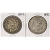 Image 1 : Lot of (2) 1892 $1 Morgan Silver Dollar Coins