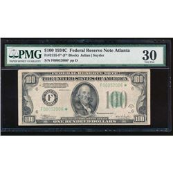 1934C $100 Atlanta Federal Reserve Star Note PMG 30