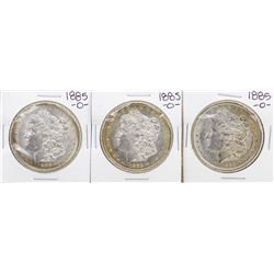 Lot of (3) 1885-O $1 Morgan Silver Dollar Coins