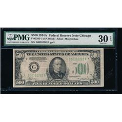 1934A $500 Chicago Federal Reserve Note PMG 30EPQ