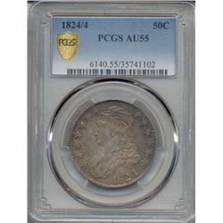 1824/4 Capped Bust Half Dollar PCGS AU55