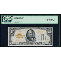 1928 $50 Gold Certificate PCGS 50PPQ