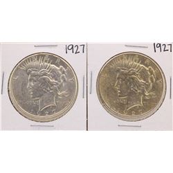 Lot of (2) 1927 $1 Peace Silver Dollar Coins