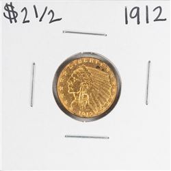 1912 $2 1/2 Indian Head Quarter Eagle Gold Coin