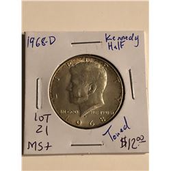 1968 D Kennedy Silver Half Dollar MS High Grade