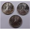 Image 1 : THREE AMERICAN SILVER EAGLES