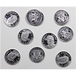 10 PCS MINI DONALD TRUMP SILVER ROUNDS