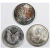 Image 2 : THREE GEM BU AMERICAN SILVER EAGLES